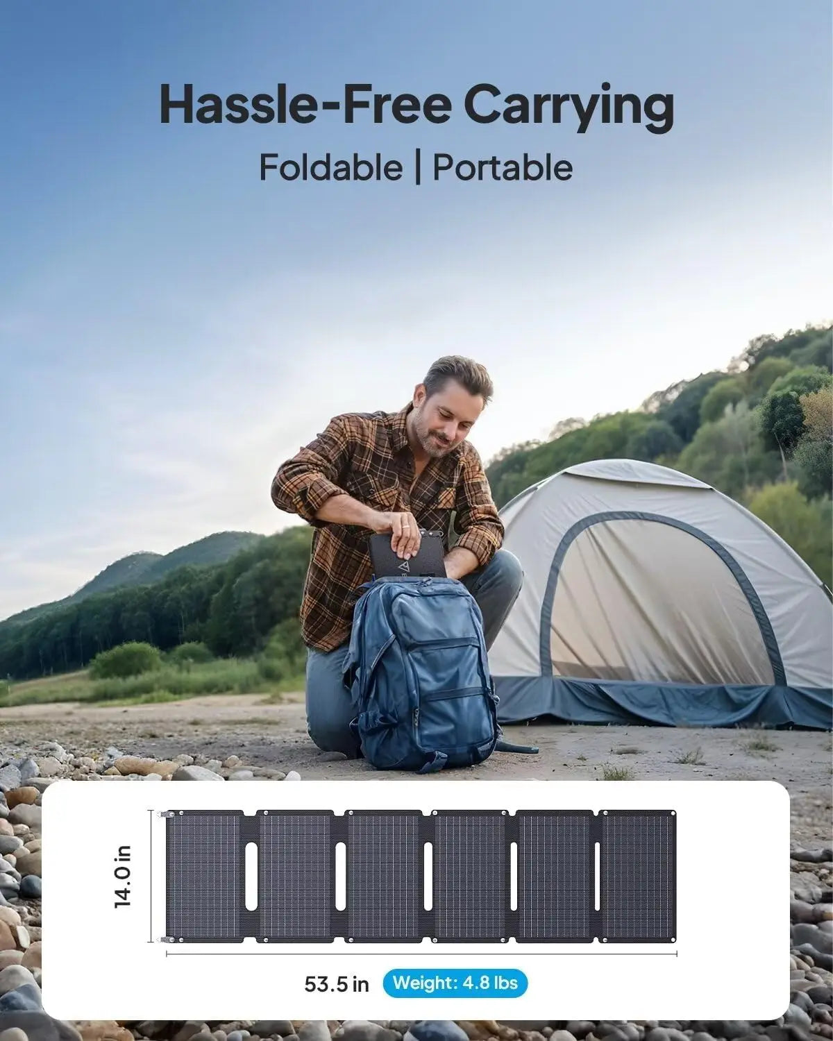 60 watt foldable solar travel charger - azartravelgear