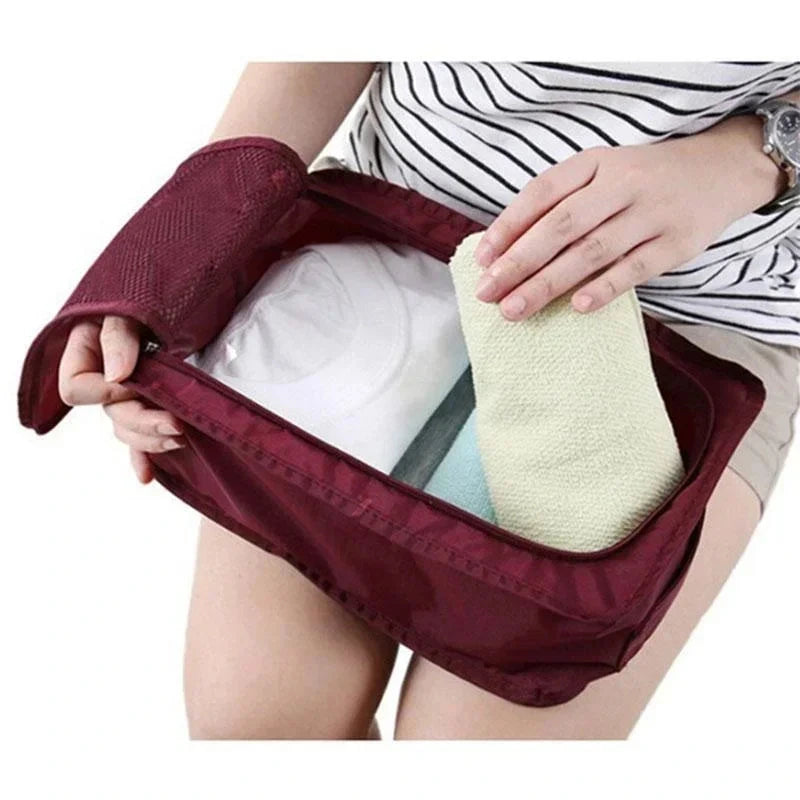 10/5pcs shoes storage bags closet organizer non-woven travel portable bag waterproof pocket clothing classified hanging bag 2025 - azartravelgear