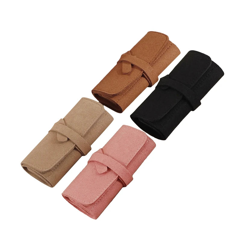 travel jewelry box portable foldable jewelry box roll for jewelry bracelet ring necklaces earring storage bag for travel bags - azartravelgear