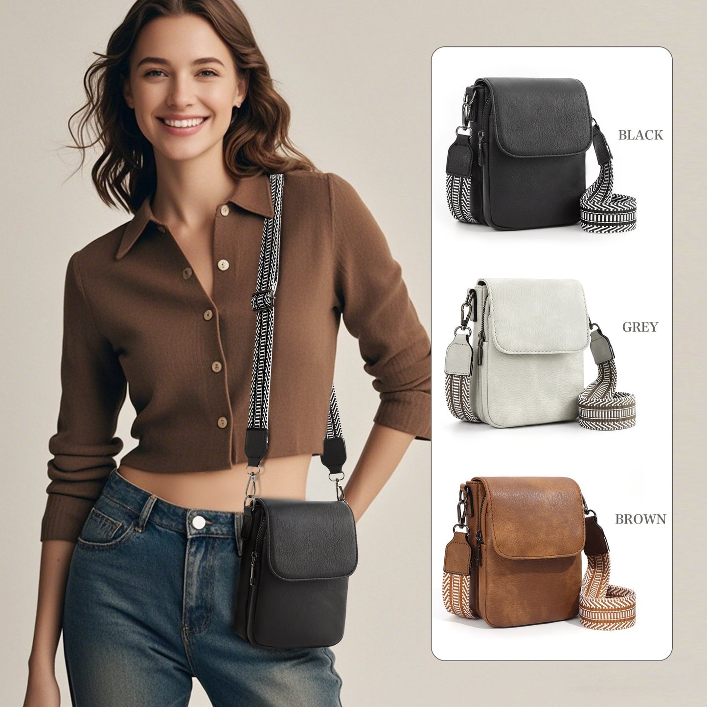 adjustable shoulder strap portable mini small crossbody bag - azartravelgear