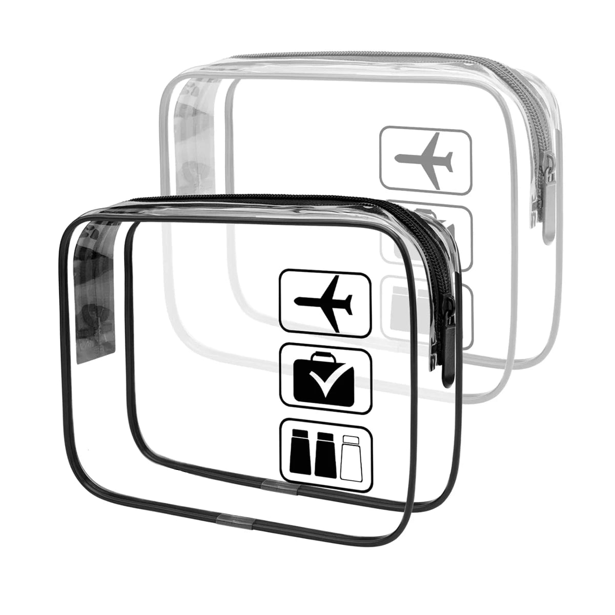clear waterproof travel makeup bag-transparant toiletry organizer with zipper - azartravelgear