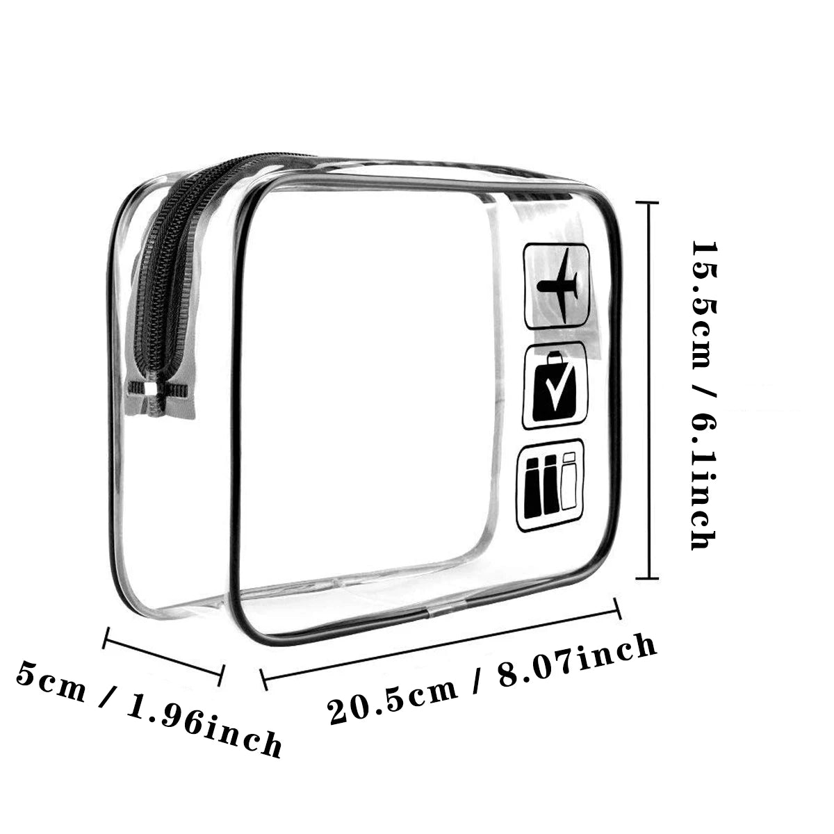 clear waterproof travel makeup bag-transparant toiletry organizer with zipper - azartravelgear