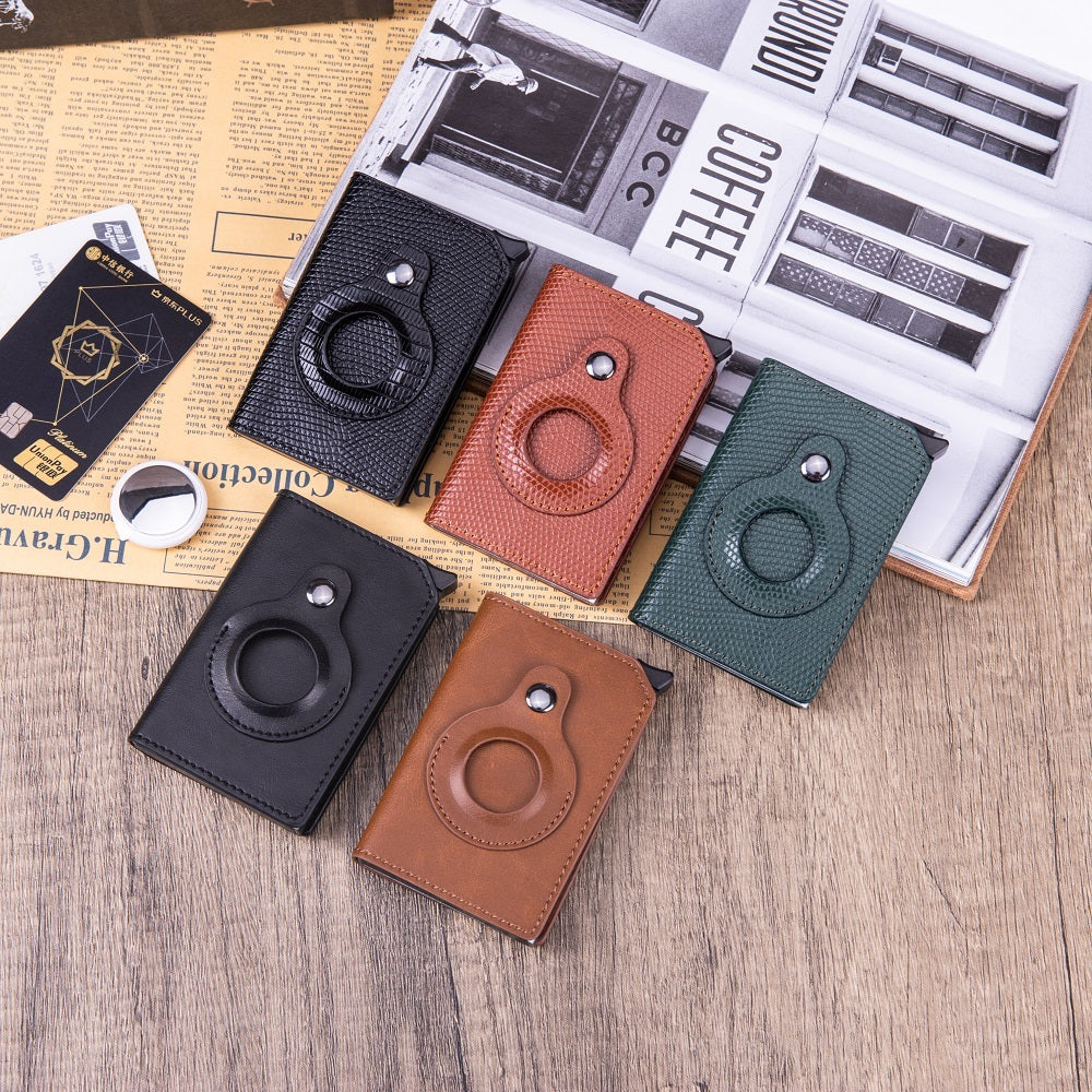 men's anti-theft swipe card holder tracker hole - azartravelgear