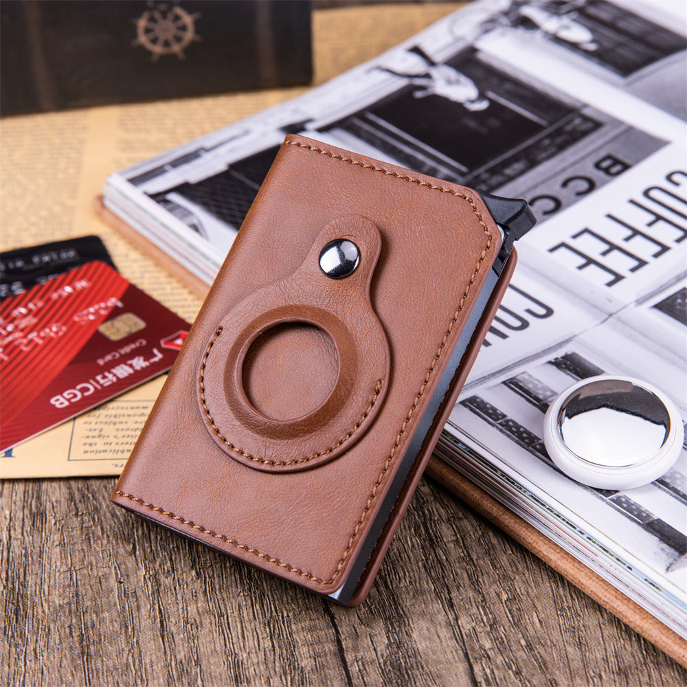 men's anti-theft swipe card holder tracker hole - azartravelgear