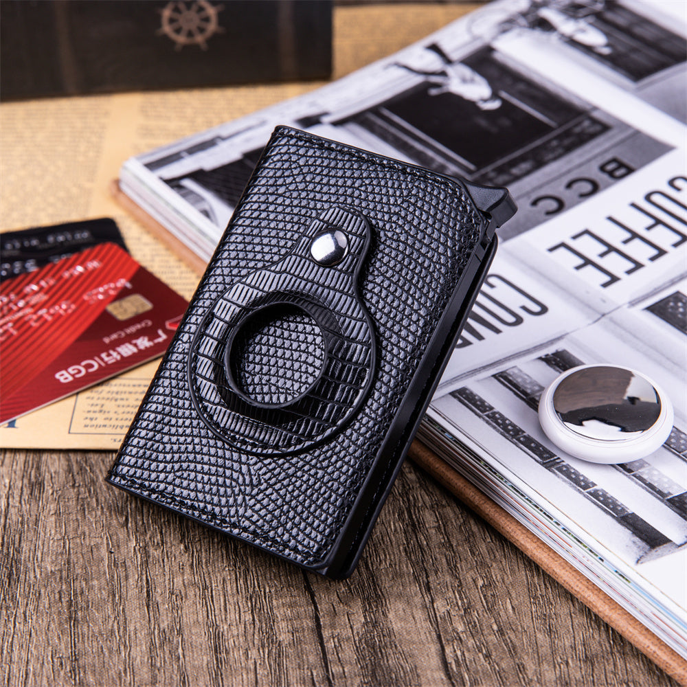 men's anti-theft swipe card holder tracker hole - azartravelgear