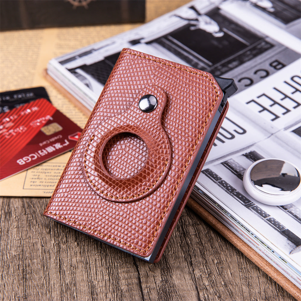 men's anti-theft swipe card holder tracker hole - azartravelgear