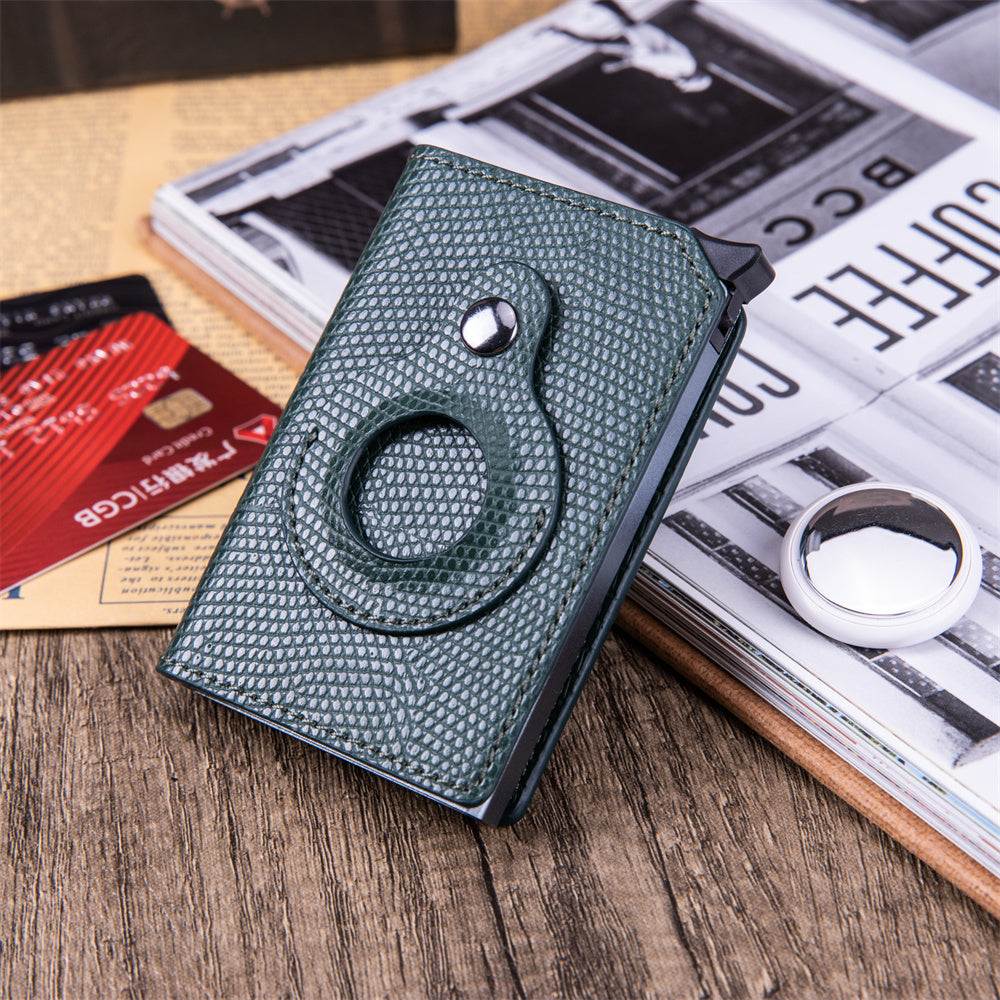 men's anti-theft swipe card holder tracker hole - azartravelgear