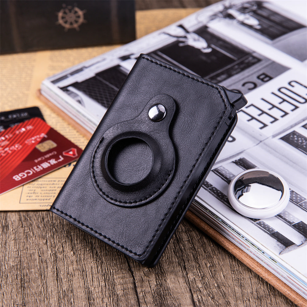 men's anti-theft swipe card holder tracker hole - azartravelgear