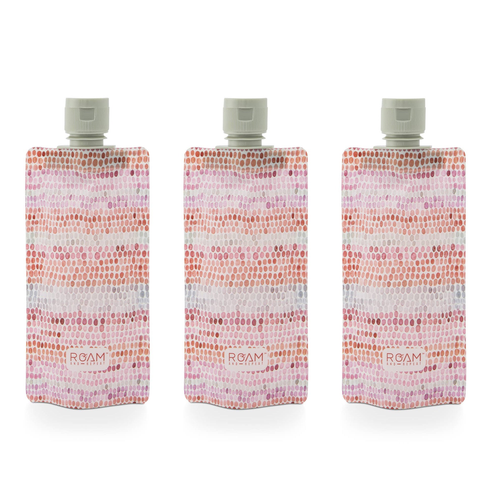 3pc 3oz RR Flat Travel Bottles - Pink Stripe Mosaic - Jetwell.shop