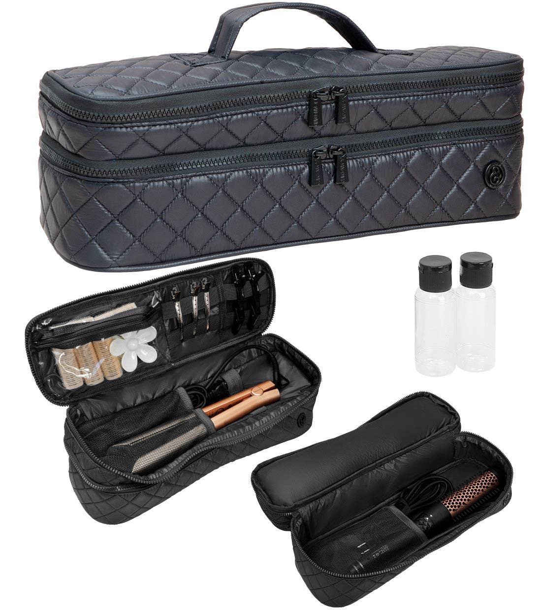 joan & david diamond quilted hair tool zippered travel case - jetwell.shop