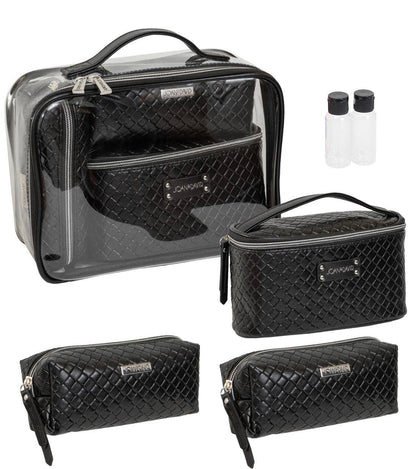 Joan & David Woven 4 Piece Clear Cosmetic Bag Set - Jetwell.shop