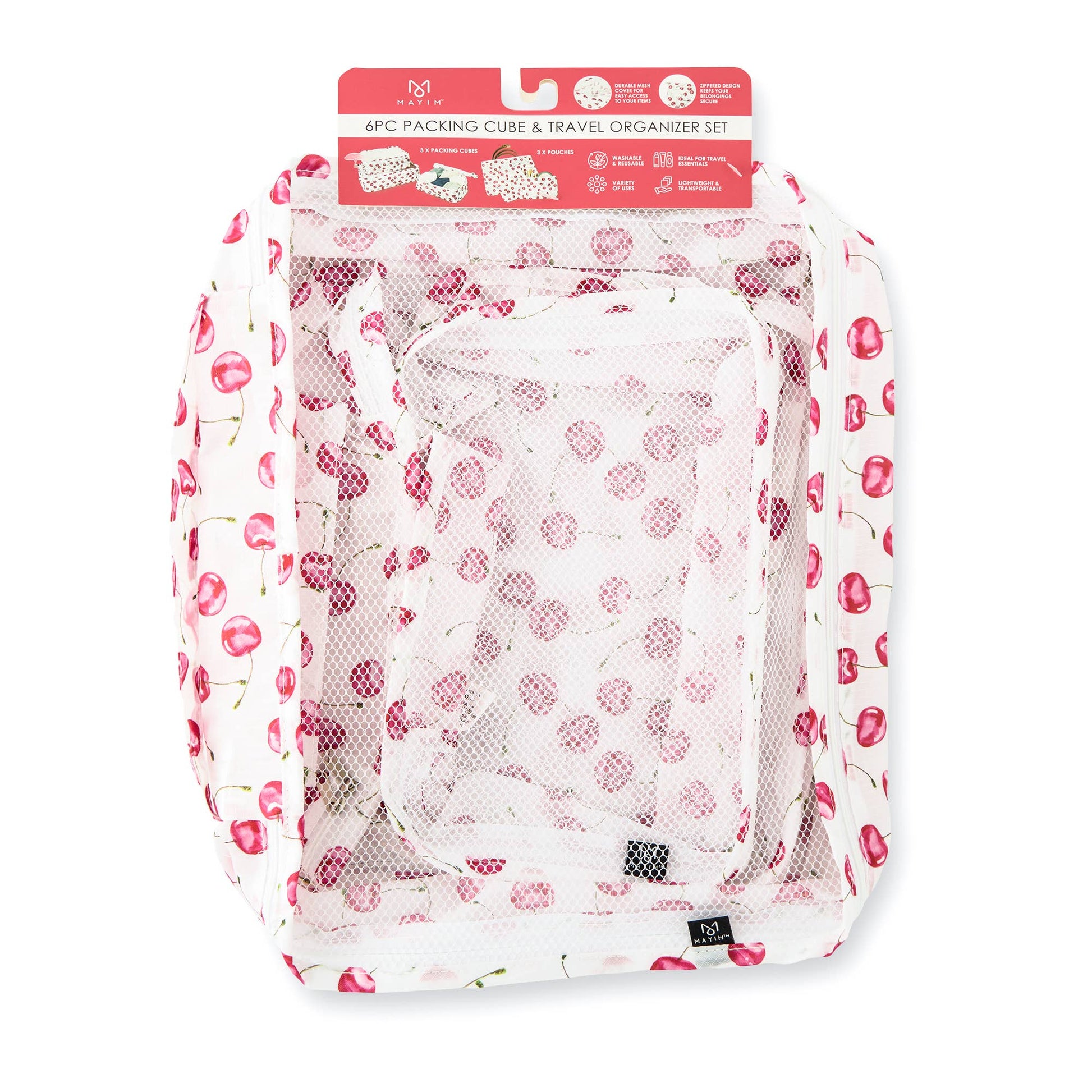 6pc Packing Cubes & Travel Organizers Set - Cherries - Jetwell.shop