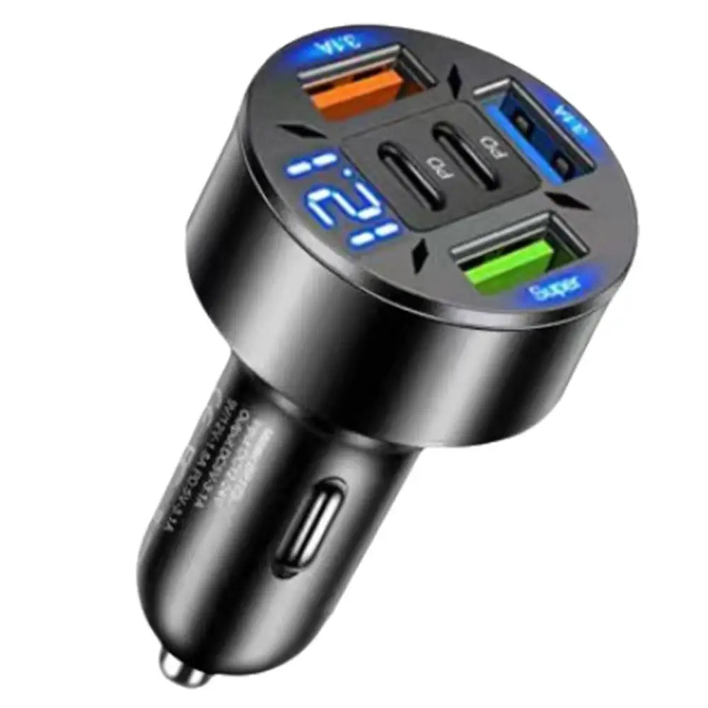 Digital Display Car With 3USB Car Charger Fast Phone Head Mobile Charging PD Phone Adapter Car Mobile Charging - AzarTravelGear