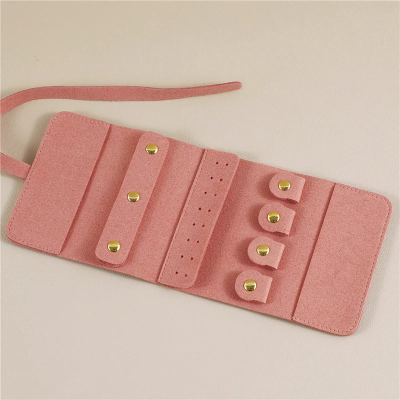 Travel Jewelry Box Portable Foldable Jewelry Box Roll For Jewelry Bracelet Ring Necklaces Earring Storage Bag For Travel Bags - AzarTravelGear