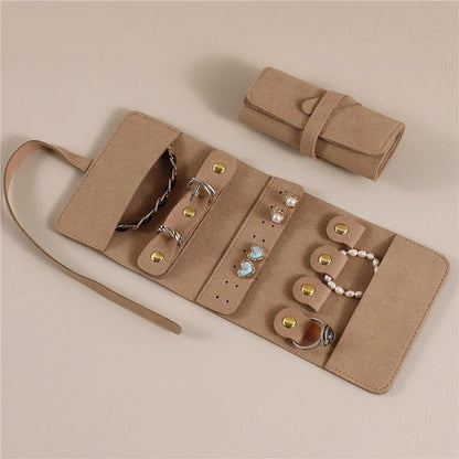Travel Jewelry Box Portable Foldable Jewelry Box Roll For Jewelry Bracelet Ring Necklaces Earring Storage Bag For Travel Bags - AzarTravelGear