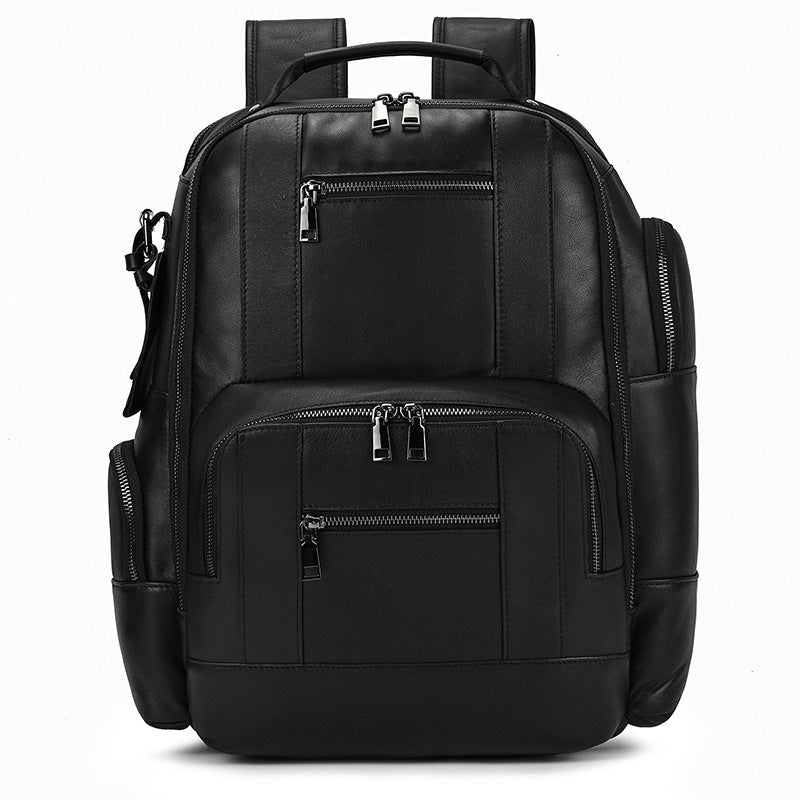 Retro Men's Backpack Cowhide Large Capacity 15-inch Computer Bag - AzarTravelGear