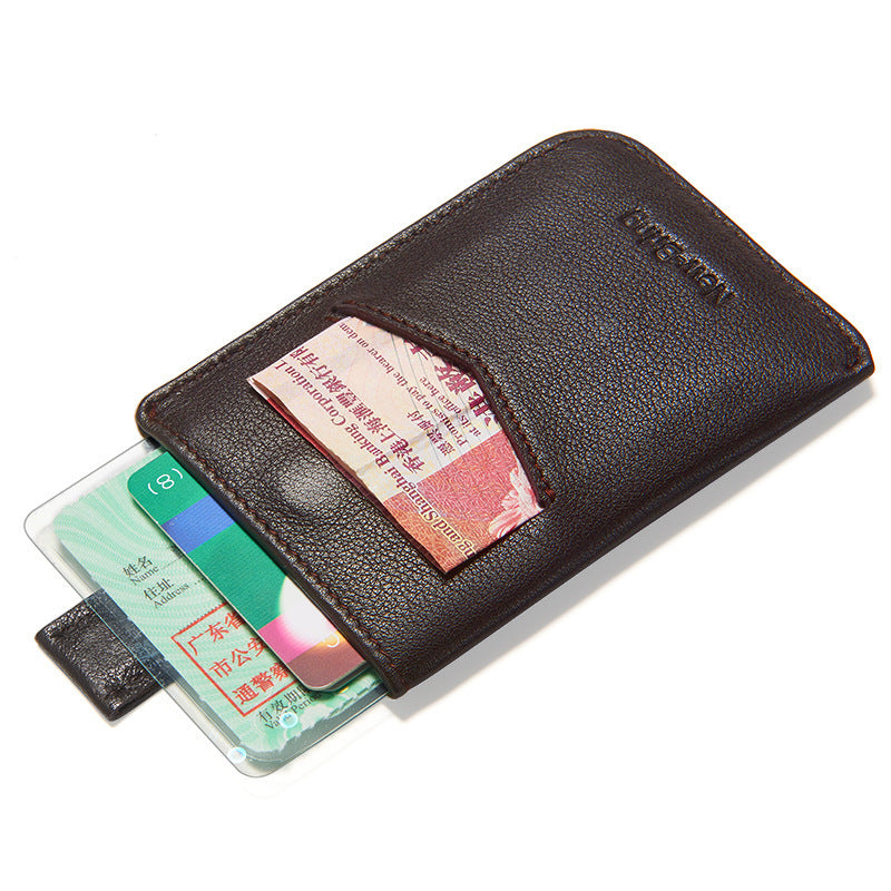 genuine leather wallet men's card holder thin cowhide - azartravelgear