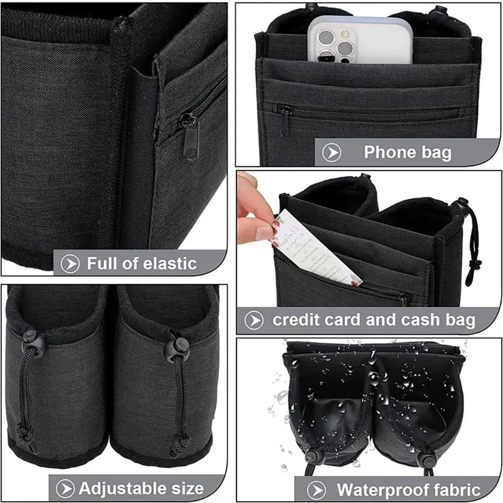 Luggage Cup Holder-Hands-Free-travel drink Pouch for Suitcase Handles - AzarTravelGear