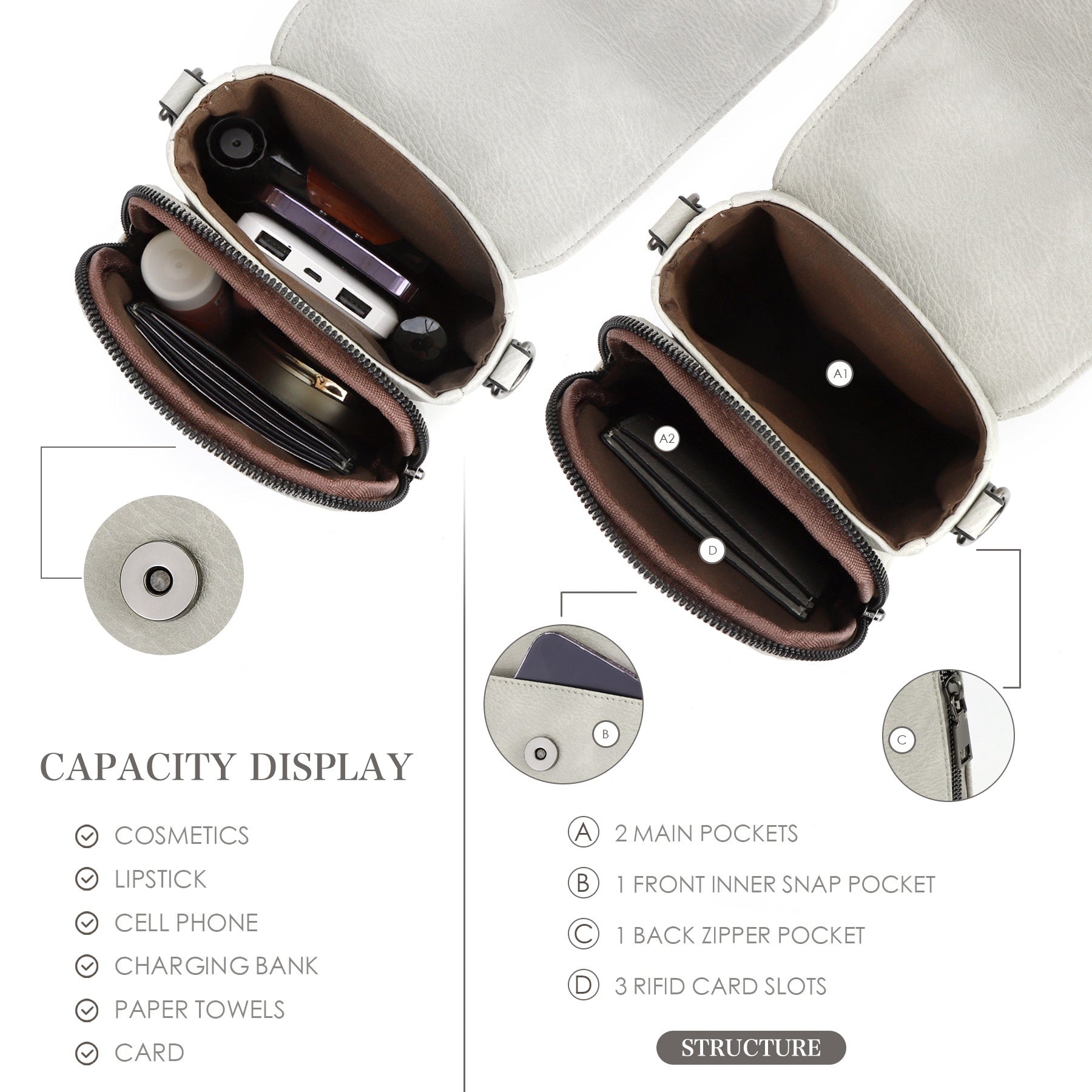 Adjustable Shoulder Strap Portable Mini Small Crossbody Bag - AzarTravelGear