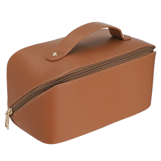 Travel Makeup Bag with Divider and Handle - AzarTravelGear