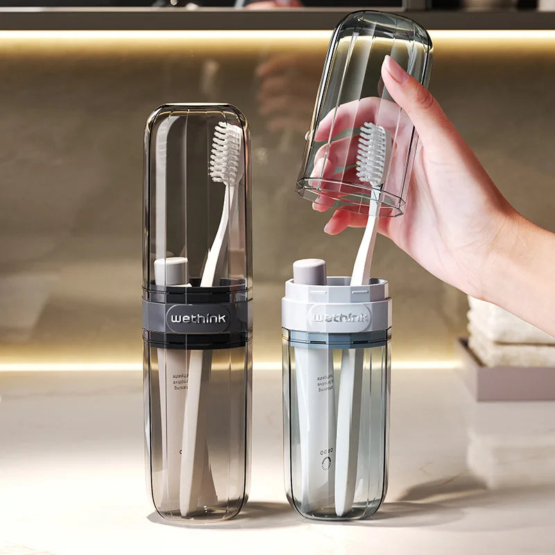 Portable Toothbrush Travel Case-Compact, Clear & Leak-Resistant - AzarTravelGear