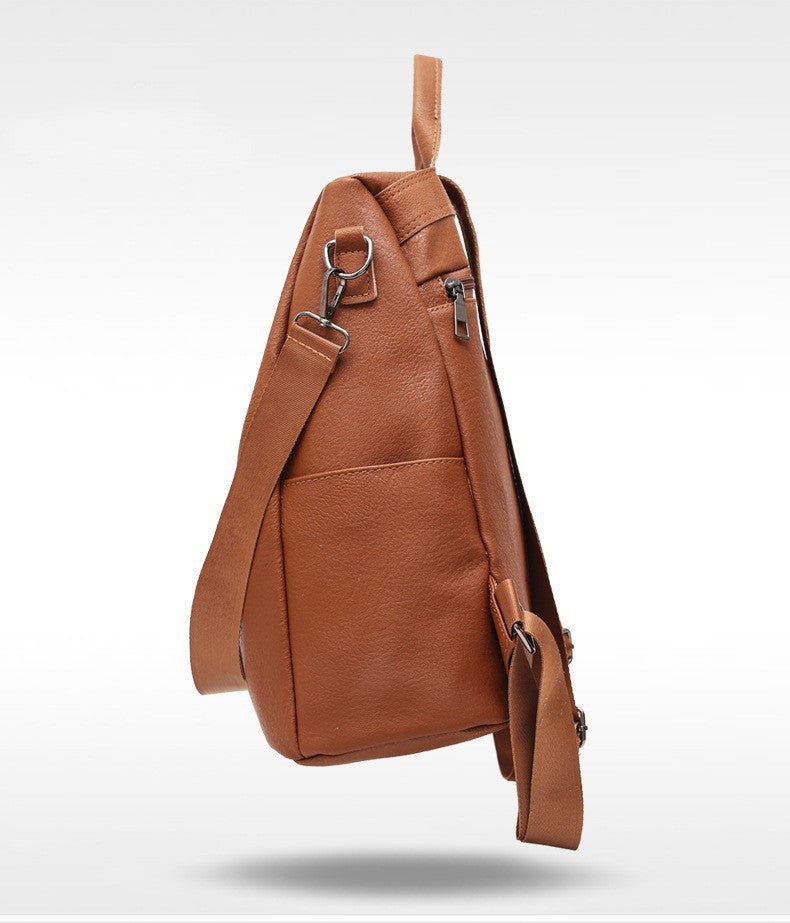 Women's solid color large capacity backpack - AzarTravelGear