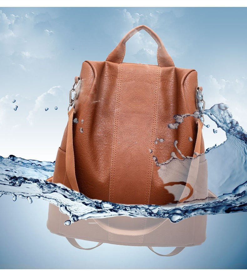 women's solid color large capacity backpack - azartravelgear