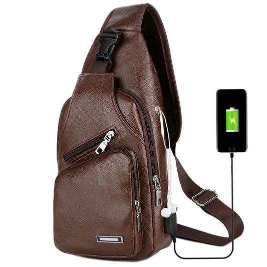 USB Portable Charging Chest Bag Messenger Bag - AzarTravelGear