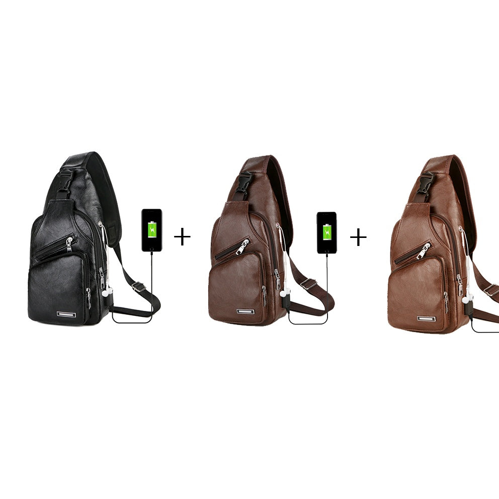 USB Portable Charging Chest Bag Messenger Bag - AzarTravelGear